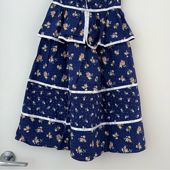 NWOT Gunne Sax x ModCloth Twirling Moments Blue Floral Peplum Dress S - Picture 8 of 16